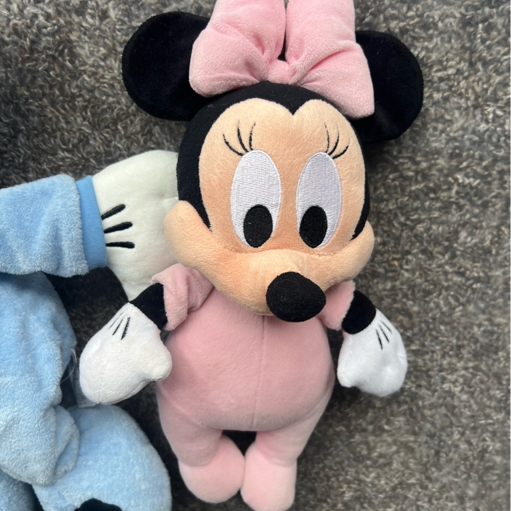 Disney Babies Baby Mickey Mouse and Minnie Mouse plush wearing pajamas - Picture 8 of 14